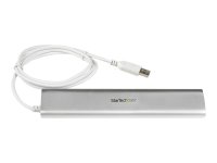 STARTECH.COM 7 Port kompakter USB 3.0 Hub mit eingebautem Kabel - Aluminium USB Hub - Silber