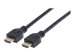 MANHATTAN HDMI-Kabel mit Ethernet-Kanal CL3-zertifiziert zur Wandinstallation HEC ARC 3D 4K60Hz Stecker/Stecker geschirmt schwarz 2m