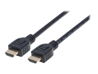 MANHATTAN HDMI-Kabel mit Ethernet-Kanal CL3-zertifiziert zur Wandinstallation HEC ARC 3D 4K60Hz Stecker/Stecker geschirmt schwarz 3m