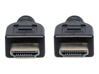 MANHATTAN HDMI-Kabel mit Ethernet-Kanal CL3-zertifiziert zur Wandinstallation HEC ARC 3D 4K60Hz Stecker/Stecker geschirmt schwarz 3m