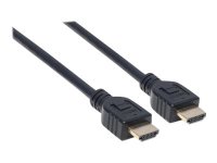 MANHATTAN HDMI-Kabel mit Ethernet-Kanal CL3-zertifiziert zur Wandinstallation HEC ARC 3D 4K60Hz Stecker/Stecker geschirmt schwarz 3m