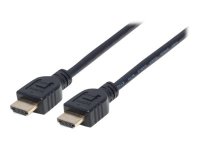 MANHATTAN HDMI-Kabel mit Ethernet-Kanal CL3-zertifiziert zur Wandinstallation HEC ARC 3D 4K60Hz Stecker/Stecker geschirmt schwarz 5m