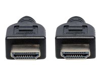 MANHATTAN HDMI-Kabel mit Ethernet-Kanal CL3-zertifiziert zur Wandinstallation HEC ARC 3D 4K60Hz Stecker/Stecker geschirmt schwarz 5m