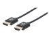 MANHATTAN High Speed HDMI Kabel 1m ultra duenn mit Ethernet-Kanal 4K UHD Aufloesung mit 60Hz 3D-Video