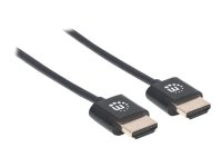 MANHATTAN High Speed HDMI Kabel 0,5m ultra duenn mit Ethernet-Kanal 4K UHD Aufloesung mit 60Hz 3D-Video