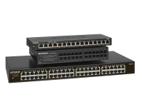 NETGEAR 48-Port Gigabit Ethernet unmanaged Switch lüfterlos Metallgehäuse mit Wand- und Rackbefestigungskit