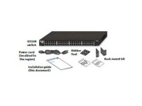 NETGEAR 48-Port Gigabit Ethernet unmanaged Switch lüfterlos Metallgehäuse mit Wand- und Rackbefestigungskit