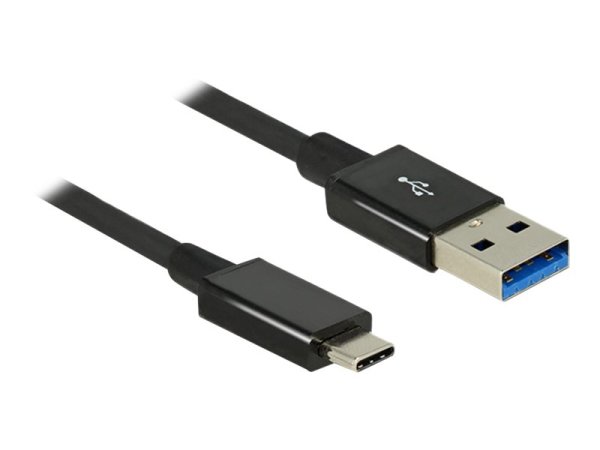 DELOCK Kabel USB 3.1 Gen 2 USB Type-C Stecker > USB Typ-A Stecker 1,0m koaxial schwarz Premium