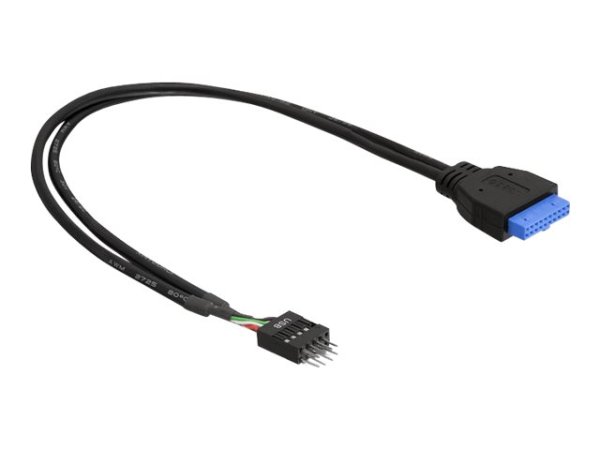 DELOCK Kabel USB 3.0 Pfostenbuchse 2,00 mm Raster 20 Pin > USB 2.0 Pfostenstecker 2,54 mm Raster 45 cm