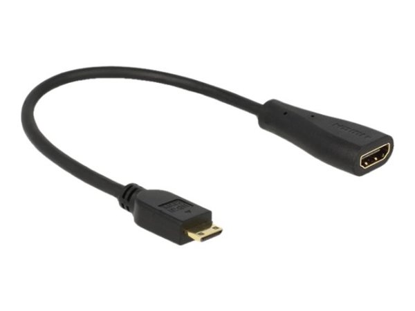 DELOCK Adapterkabel mini HDMI-C Stecker > HDMI-A Buchse High Speed with Ethernet 23cm