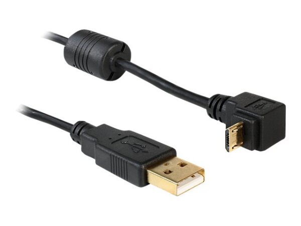 DELOCK Kabel USB 2.0 A Stecker > USB 2.0 Micro B Stecker 90 gewinkelt oben 1,0m