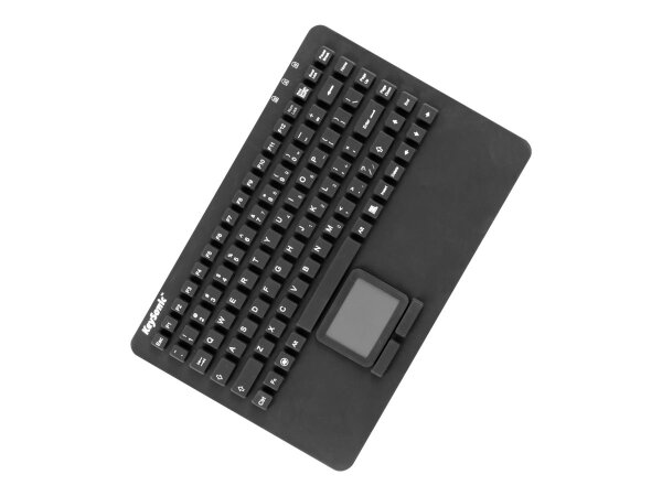 KEYSONIC KSK-5230 IN Silikontastatur mit Touchpad wasserdicht antimikrobisch Industrietastatur hitzebestaendig schwarz (US)