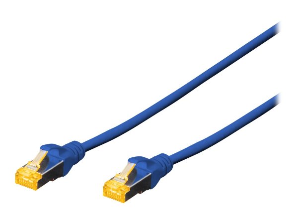 DIGITUS CAT 6A S-FTP Patchkabel Cu LSZH AWG 26/7 Länge 0,25 m Farbe Blau