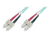 DIGITUS LWL Patchkabel SC zu SC Multimode OM4 - 50/125 m Duplex Farbe  RAL4003, Länge 1m