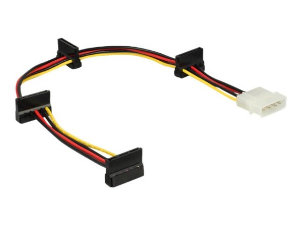 DELOCK Kabel Power Molex 4 Pin Stecker > 4 x SATA 15 Pin Buchse 40 cm