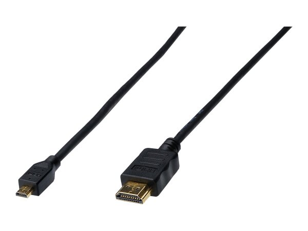 ASSMANN HDMI High Speed Anschlusskabel Typ D - A St/St 1,0m m/Ethernet Full HD gold sw