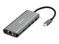 SANDBERG Adapter USB-C Dock HDMI+LAN+SD+USB,61W