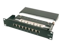 DIGITUS CAT 6 Klasse E Patch Panel geschirmt 8-Port RJ45...