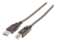 MANHATTAN Hi-Speed USB 2.0 aktives Kabel A Stecker / B Stecker 15 m Erweitert und verstaerkt das Signal zu jedem USB Geraet