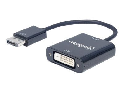 MANHATTAN DisplayPort 1.2a auf DVI Adapter DisplayPort 1.2a-Stecker auf DVI-D-Buchse 23 cm schwarz