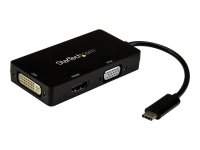 STARTECH.COM USB-C Multiport Adapter - 4K 30 Hz - USB C to HDMI / DVI / HDMI - USB C Adapter - USB C Dongle - USB C Hub