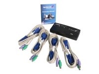 STARTECH.COM 4 Port VGA / PS/2 KVM Switch - PS/2 KVM Umschalter inkl. Kabel - 4 Port Desktop KVM Umschalter 1x PS/2 und 4x VGA