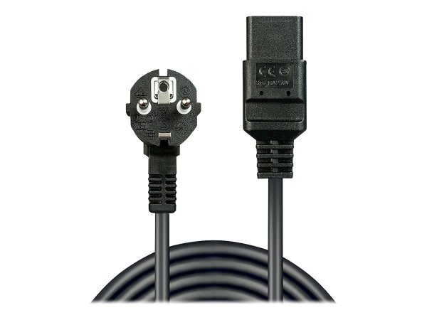 LINDY 2m Schuko auf IEC C19 Netzkabel fuer IEC-Kaltgeraeteverbindungen bis 16A