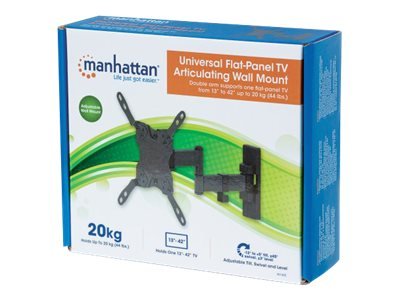 MANHATTAN TV-Wandhalterung 33-106,7cm 13-42 Zoll eindoppelt schwenkbarer Arm neig- und schwenkbar fuer Flachbildschirme bis 20kg