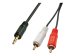 LINDY Premium Audio-Adapterkabel 1m 2x RCA Cinch Stecker an 3,5mm Klinkenstecker