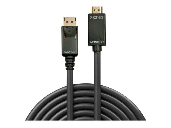 LINDY Kabel DisplayPort/HDMI 4K30 DP: passiv 2m DP Stecker an HDMI Stecker