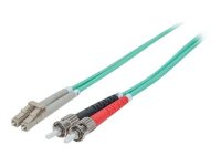 INTELLINET LWL Kabel LC/ST OM3 1m aqua 50/125um Duplex Multimode