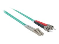 INTELLINET LWL Kabel LC/ST OM3 1m aqua 50/125um Duplex Multimode