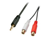 LINDY Audiokabel Stereo 3,5mm male / 2x RCA female 25cm...