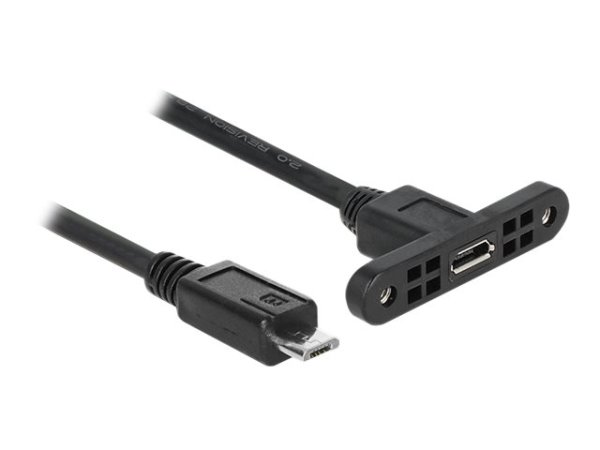 DELOCK Kabel USB 2.0 Micro-B Buchse zum Einbau > USB 2.0 Micro-B Stecker 25 cm