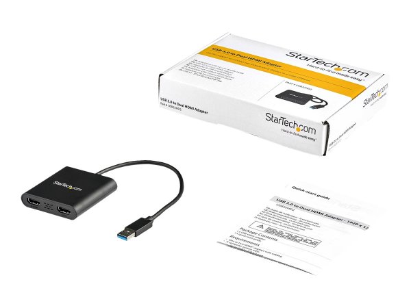 STARTECH.COM USB to Dual HDMI Adapter - 4K