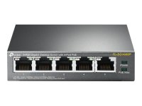 TP-LINK TL-SG1005 55-Port-10/100/1000Mbit/s Desktop-Switch 5x 10/100/1000Mbit/s RJ45 4x PoE-Port PoE-Gesamtleistung 65W