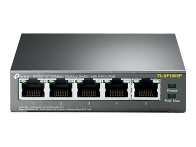 TP-LINK TL-SF1005P 5-Port 10/100Mbps Desktop Switch 5× 10/100 Mbit/s RJ45 4× PoE+