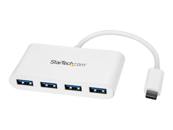 STARTECH.COM USB-C Hub - 4 Port USB 3.0 - USB C auf 4x USB-A - Bus Powered - Weiss - Kompakter USB C Hub - USB Typ-C Adapter