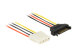 DELOCK Stromkabel SATA 15 Pin Buchse > 4 Pin Buchse 20 cm