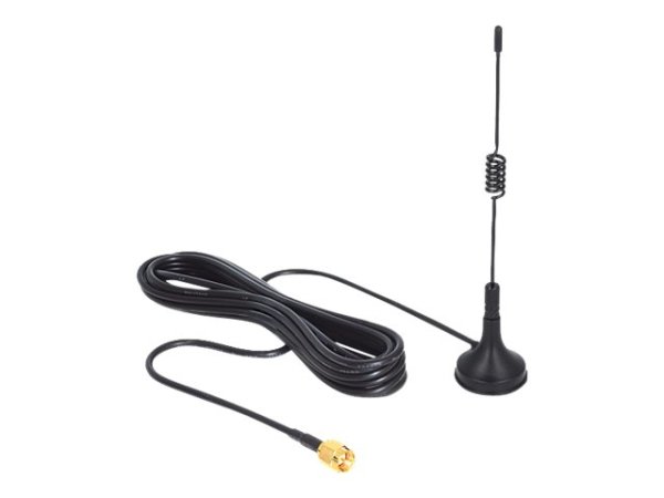 DELOCK ISM 433mHz Antenne SMA 3 dBi omnidirektional mit magnetischem Standfuss starr schwarz