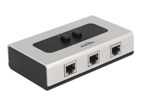 DELOCK Umschalter RJ45 10/100/1000mbps 2 Port manuell bidirektional