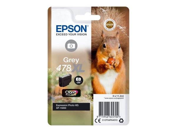 EPSON 4LB Singlepack Grey 478XL Squirrel Clara Photo HD Ink