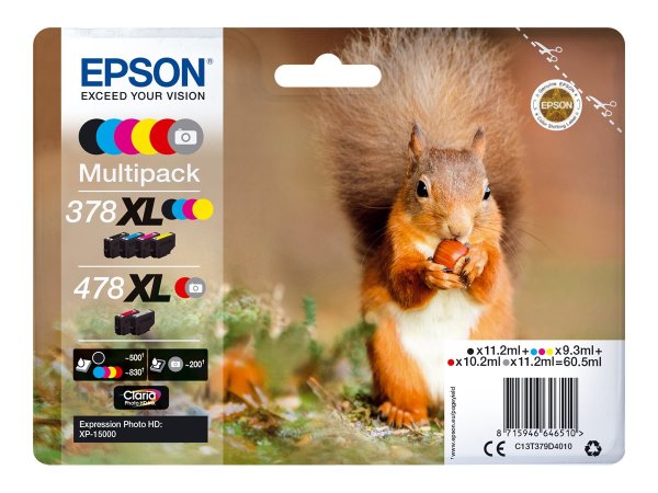 EPSON 1LB Multipack 6 colours 378XL/478XL Squirrel incl. R/G Clara Phto HD Ink