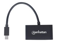 MANHATTAN 2-in-1 Mini-DisplayPort Adapter Mini-DisplayPort-Stecker auf HDMI/VGA-Buchse passiv schwarz