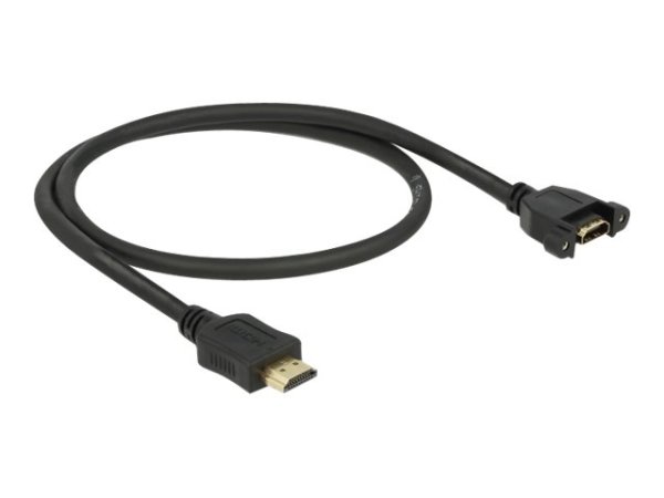 DELOCK Kabel HDMI-A Stecker > HDMI-A Buchse zum Einbau 4K 30Hz 0,5m