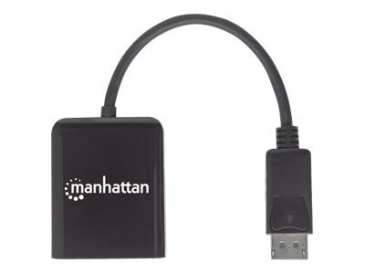 MANHATTAN DisplayPort auf 2-Port DP Splitter mit MST verteilt 1 DisplayPort-Signal auf 2 DisplayPort-Monitore 4K30Hz Strom ueber USB