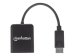 MANHATTAN DisplayPort auf 2-Port DP Splitter mit MST verteilt 1 DisplayPort-Signal auf 2 DisplayPort-Monitore 4K30Hz Strom ueber USB