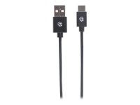 MANHATTAN USB C-Kabel 2.0 schwarz 0,5m Typ C-Stecker auf Typ A-Stecker 480 Mbit/s