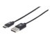 MANHATTAN USB C-Kabel 2.0 schwarz 0,5m Typ C-Stecker auf Typ A-Stecker 480 Mbit/s