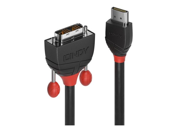 LINDY 2m HDMI/DVI-D Kabel Black Line HDTV und HDCP kompatibel